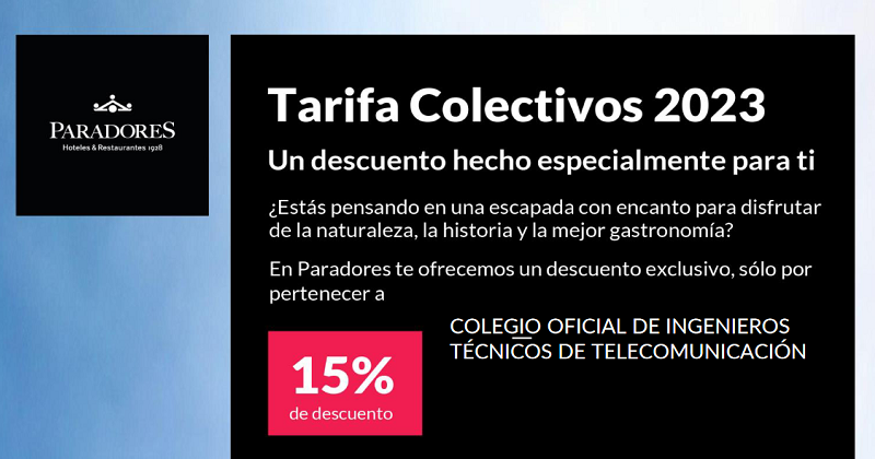Disfruta de descuentos para colegiados/as en la red de Paradores Nacionales