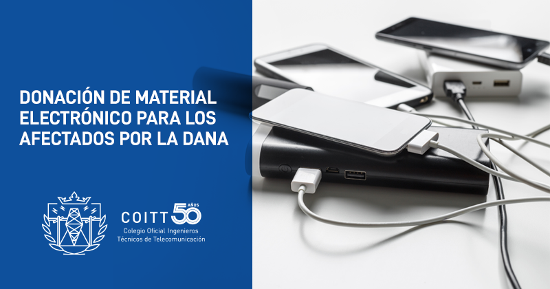 El COITT dona material electrónico para facilitar la comunicación entre los afectados por la DANA