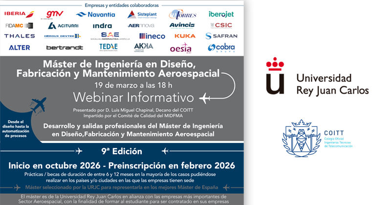 Webinar informativo: despega tu carrera con el Máster en Ingeniería Aeroespacial de la URJC